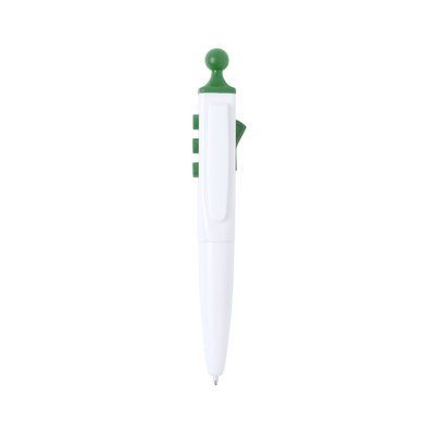 Bolígrafo antiestrés con diferentes botones y texturas Verde
