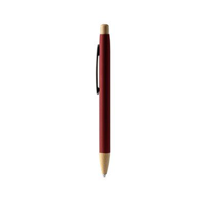 Bolígrafo azul con acabado goma Rojo Oscuro Tinta Azul