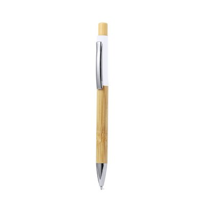 Bolígrafo de Bambú y Caña en Color Blanco