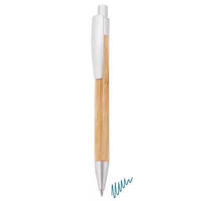 Bolígrafo de bambú eco tinta azul