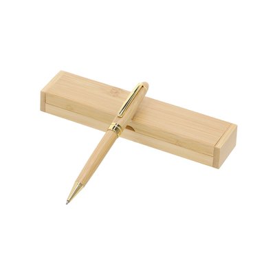 Bolígrafo de bambú con estuche diseño