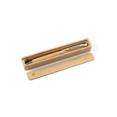 Bolígrafo de bambú con estuche a juego