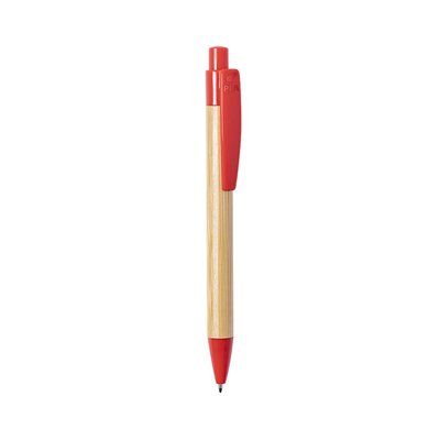 Bolígrafo con Bambú y PLA compost Rojo