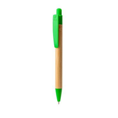 Bolígrafo de bambú sostenible Verde Helecho Tinta Azul