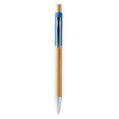 Bolígrafo de bambú tinta azul detalles metálicos Royal Claro Tinta Azul