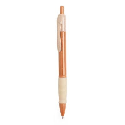 Bolígrafo bicolor en caña de trigo y ABS con clip y cómoda empuñadura Naranja