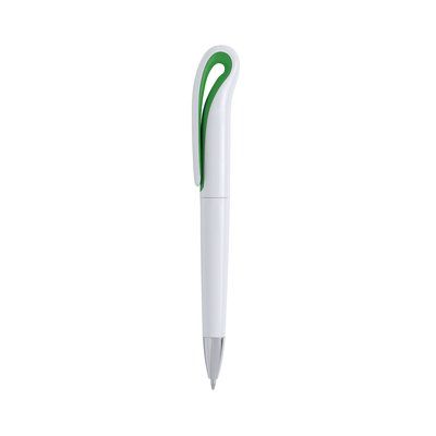 Bolígrafo Bicolor con Clip Curvado Verde
