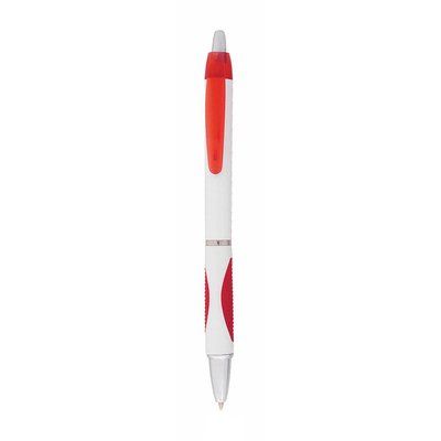 Bolígrafo blanco con agarre antideslizante de color Roj