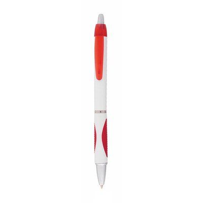 Bolígrafo blanco con agarre antideslizante de color Rojo