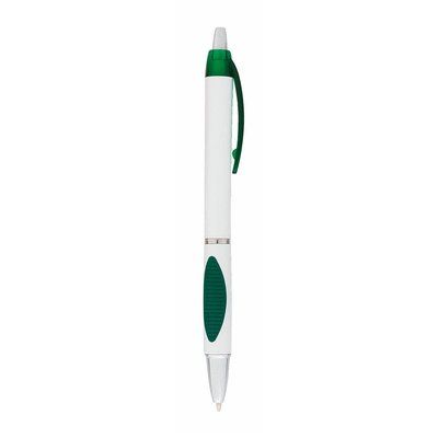 Bolígrafo blanco con agarre antideslizante de color Verde