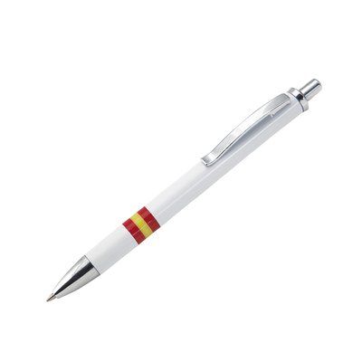 Bolígrafo blanco con bandera de España