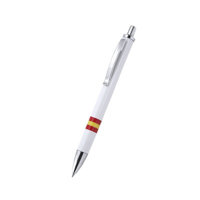 Bolígrafo blanco con bandera de España
