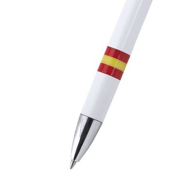 Bolígrafo blanco con bandera de España