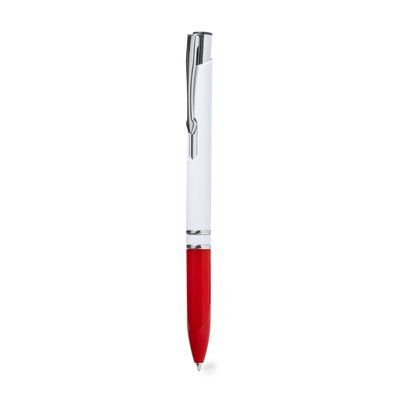 Bolígrafo Blanco Brillo y Tinta Azul Rojo