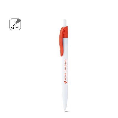 Bolígrafo blanco con clip de color