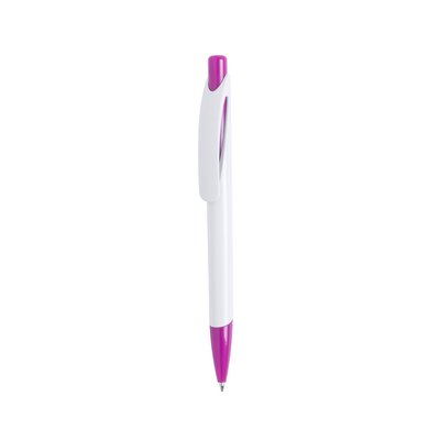 Bolígrafo Blanco con Clip Curvado Fucsi