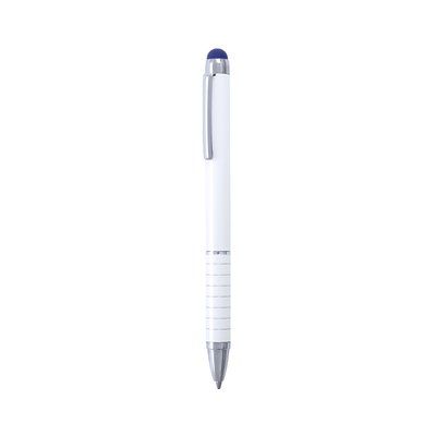 Bolígrafo blanco con el puntero en varios colores Azul
