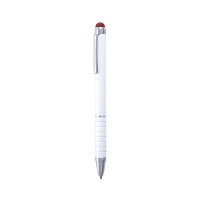 Bolígrafo blanco con el puntero en varios colores Rojo