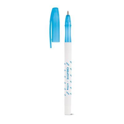 Bolígrafo blanco con tinta azul