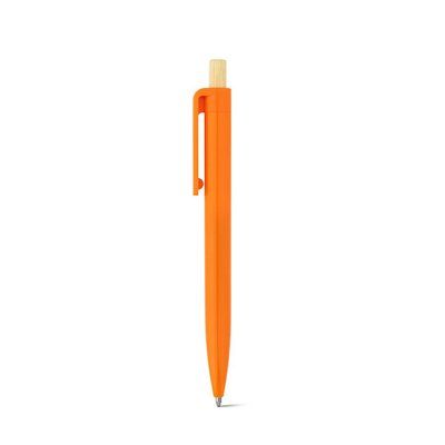 Bolígrafo con botón de bambú Naranja