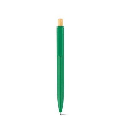 Bolígrafo con botón de bambú