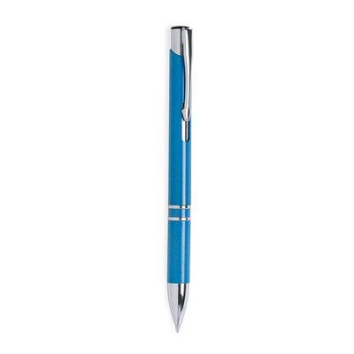 Bolígrafo en caña de trigo y ABS de colores con accesorios cromados Azul