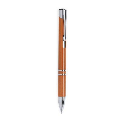 Bolígrafo en caña de trigo y ABS de colores con accesorios cromados Naranja