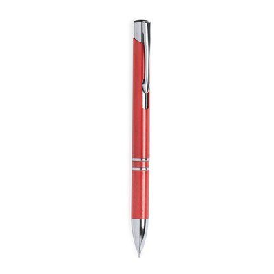 Bolígrafo en caña de trigo y ABS de colores con accesorios cromados Rojo