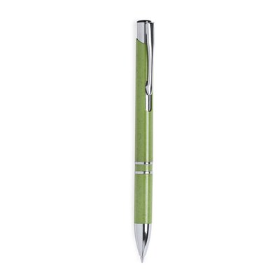 Bolígrafo en caña de trigo y ABS de colores con accesorios cromados Verde