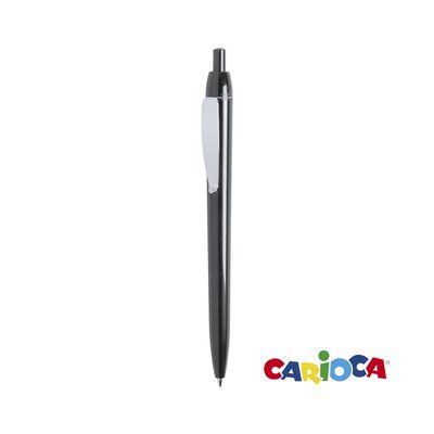 Bolígrafo Carioca de colores con clip metálico Negro