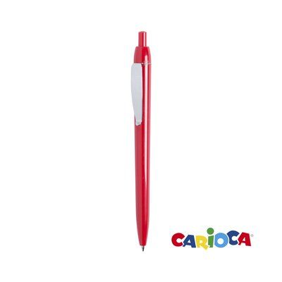 Bolígrafo Carioca de colores con clip metálico Rojo