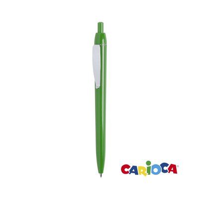 Bolígrafo Carioca de colores con clip metálico Verde