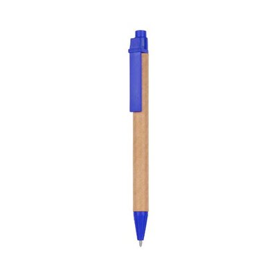 Bolígrafo Cartón PP y Fibra Trigo Azul