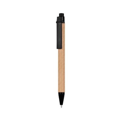 Bolígrafo Cartón PP y Fibra Trigo Negro