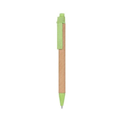 Bolígrafo Cartón PP y Fibra Trigo Verde