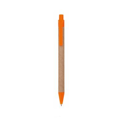 Bolígrafo de cartón reciclado con accesorios de color Naranja