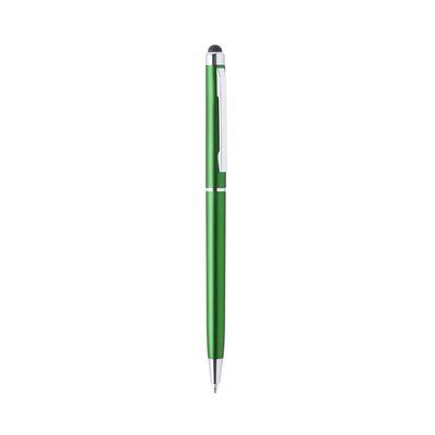 Bolígrafo colores acabado metalizado con puntero Verde