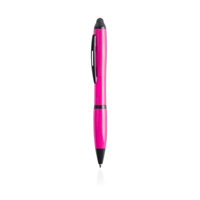 Bolígrafo en colores flúor con puntero y detalles en negro Fucsia
