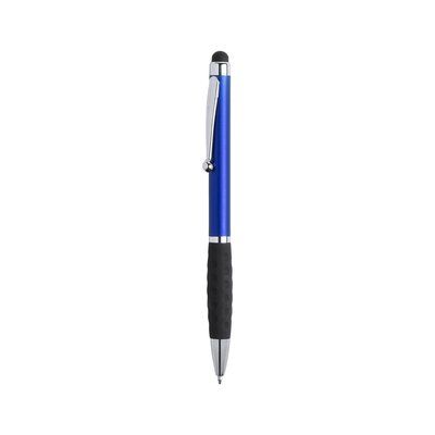 Bolígrafo de colores metalizados con puntero táctil negro a juego con empuñadura  Azul