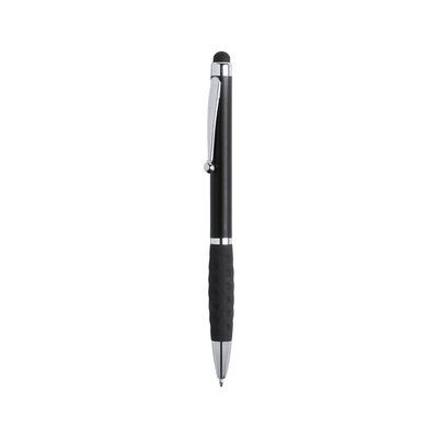 Bolígrafo de colores metalizados con puntero táctil negro a juego con empuñadura  Negro