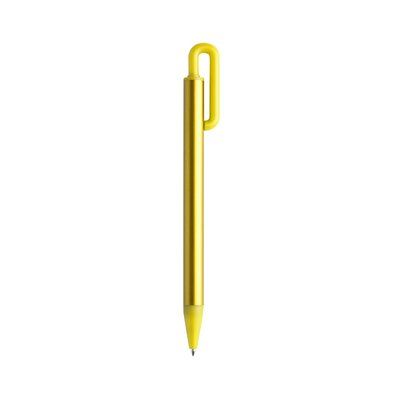 Bolígrafo en varios colores con original clip pulsador Amarillo
