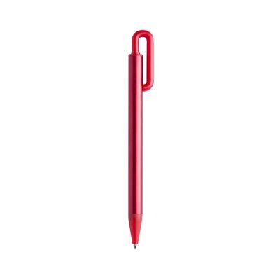 Bolígrafo en varios colores con original clip pulsador Rojo