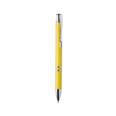 Bolígrafo varios colores con pulsador y clip cromados Amarillo
