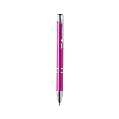 Bolígrafo varios colores con pulsador y clip cromados Fucsi