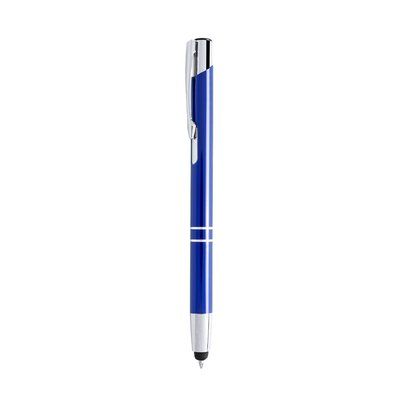 Bolígrafo de colores singulares con pulsador y puntero táctil Azul