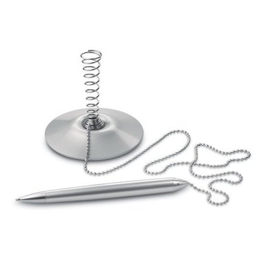Bolígrafo con peana de metal Plata
