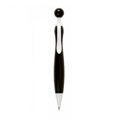 Bolígrafo con pelota combinado en blanco Negro