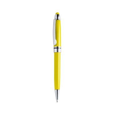 Bolígrafo con puntero táctil de colores con pulsador Amarillo