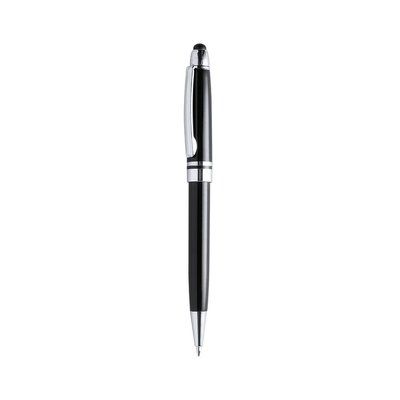 Bolígrafo con puntero táctil de colores con pulsador Negro