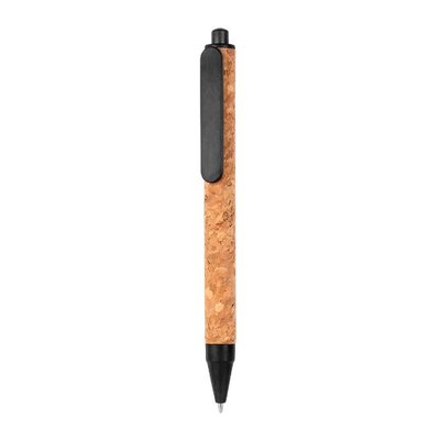 Bolígrafo Corcho PP y Fibra de Trigo Negro